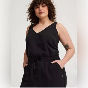 Torrid Black Stretch Woven Active Jumpsuit Size 5X